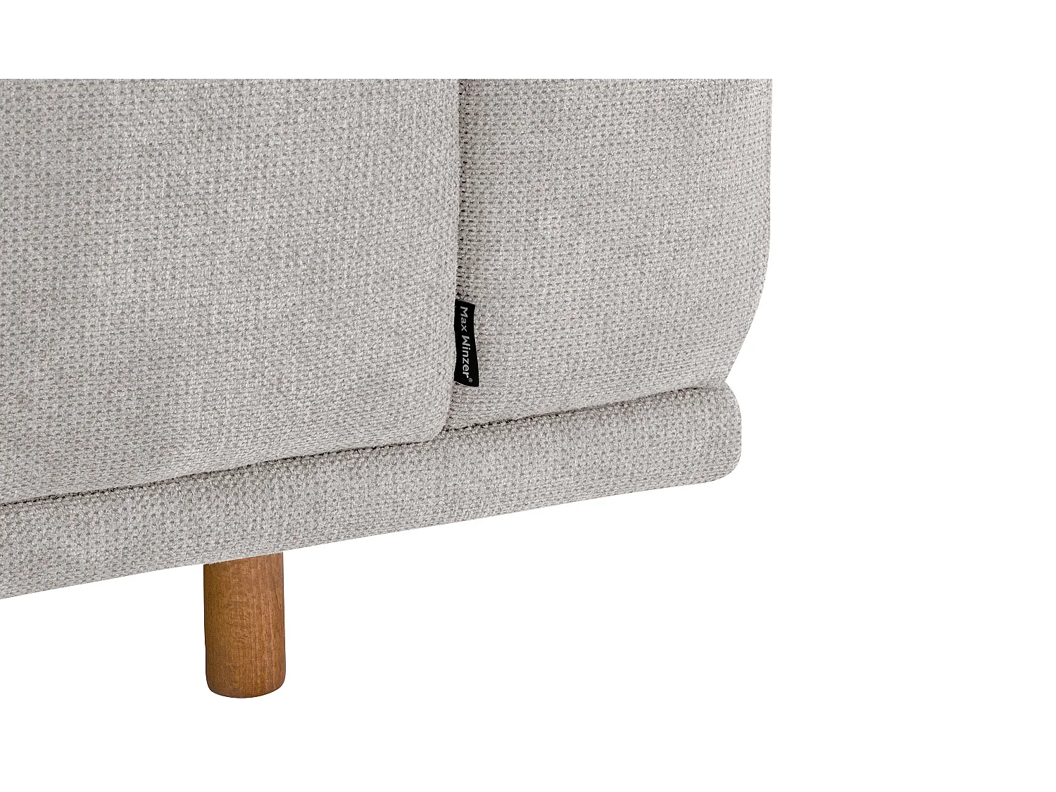 Longchair links / Sofa 2,5-Sitzer rechts - Flachgewebe - silber - Penelope