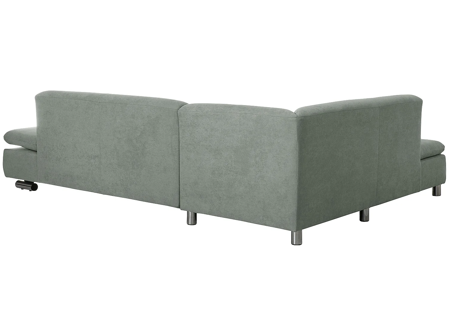 Ecksofa links mit Sofa 2,5-Sitzer rechts - Flachgewebe - hellgrün - Terrence