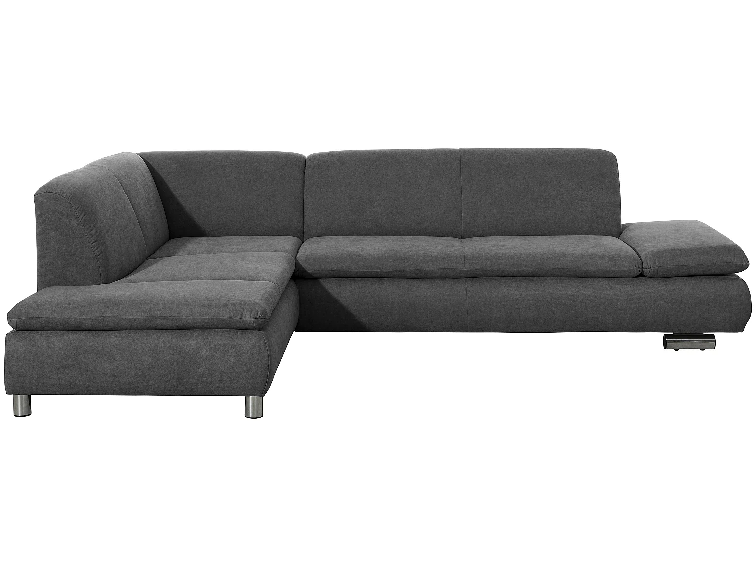 Ecksofa links mit Sofa 2,5-Sitzer rechts - Flachgewebe - anthrazit - Terrence