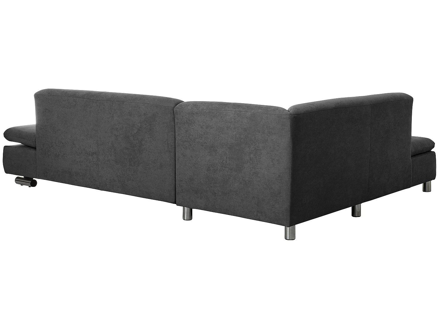 Ecksofa links mit Sofa 2,5-Sitzer rechts - Flachgewebe - anthrazit - Terrence