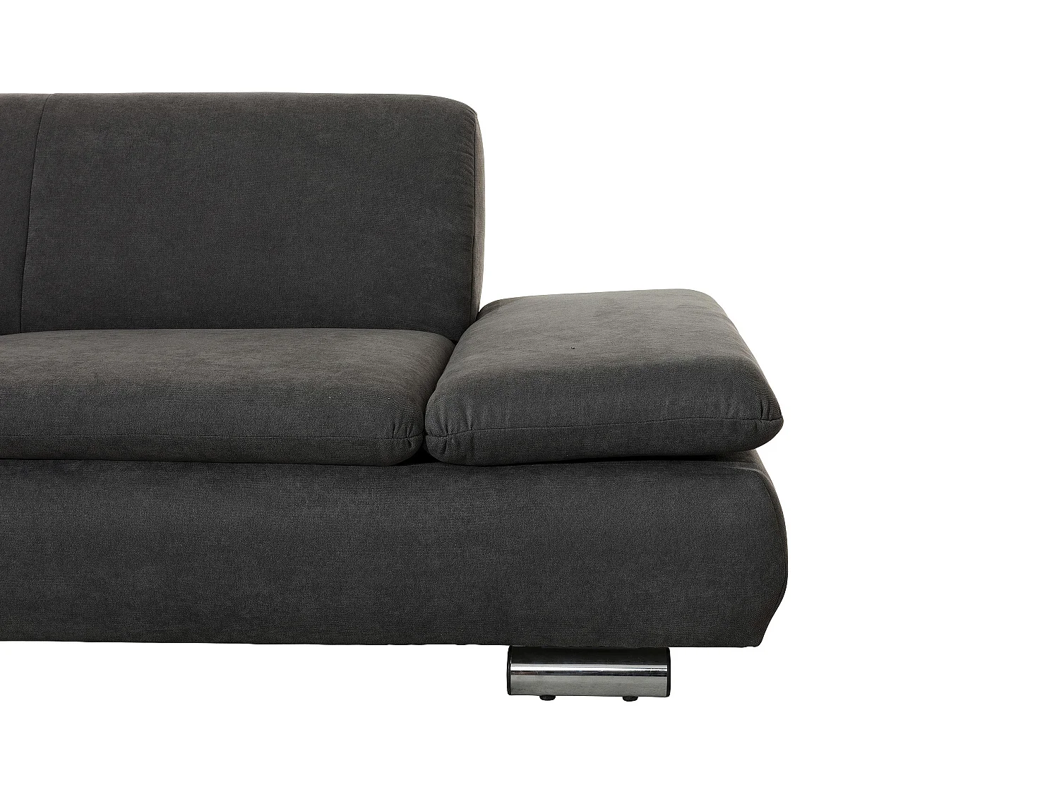 Ecksofa links mit Sofa 2,5-Sitzer rechts - Flachgewebe - anthrazit - Terrence