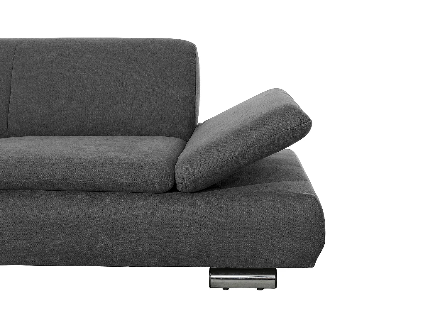 Ecksofa links mit Sofa 2,5-Sitzer rechts - Flachgewebe - anthrazit - Terrence