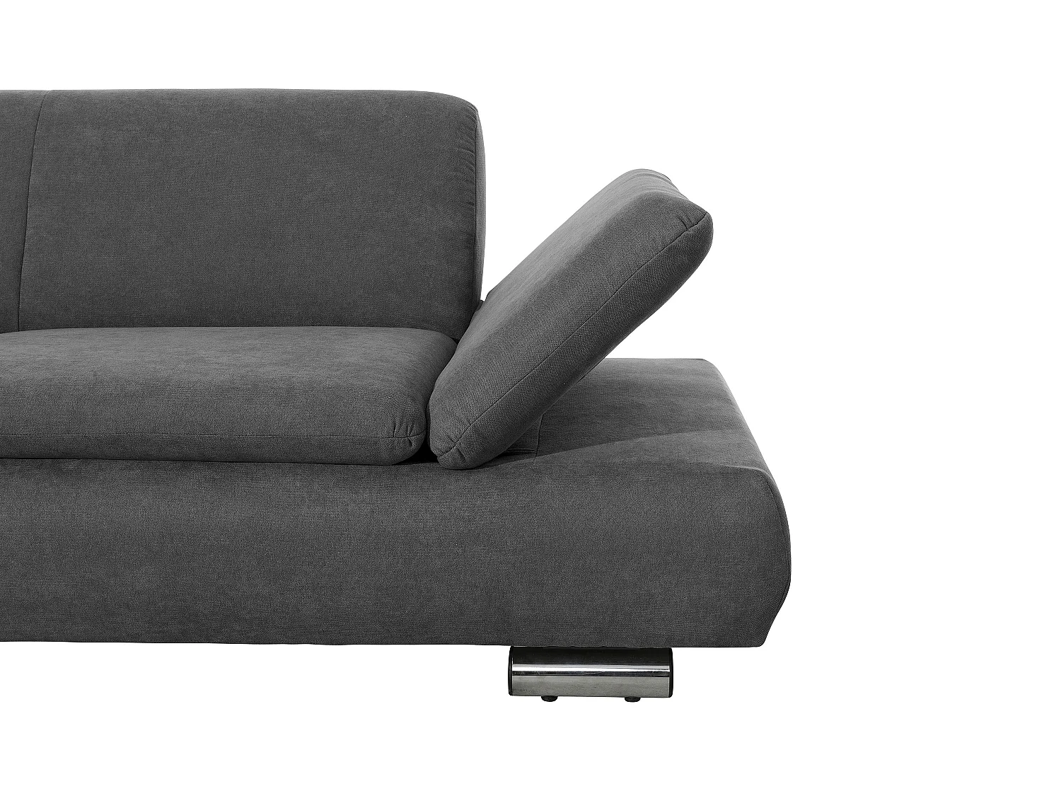 Ecksofa links mit Sofa 2,5-Sitzer rechts - Flachgewebe - anthrazit - Terrence