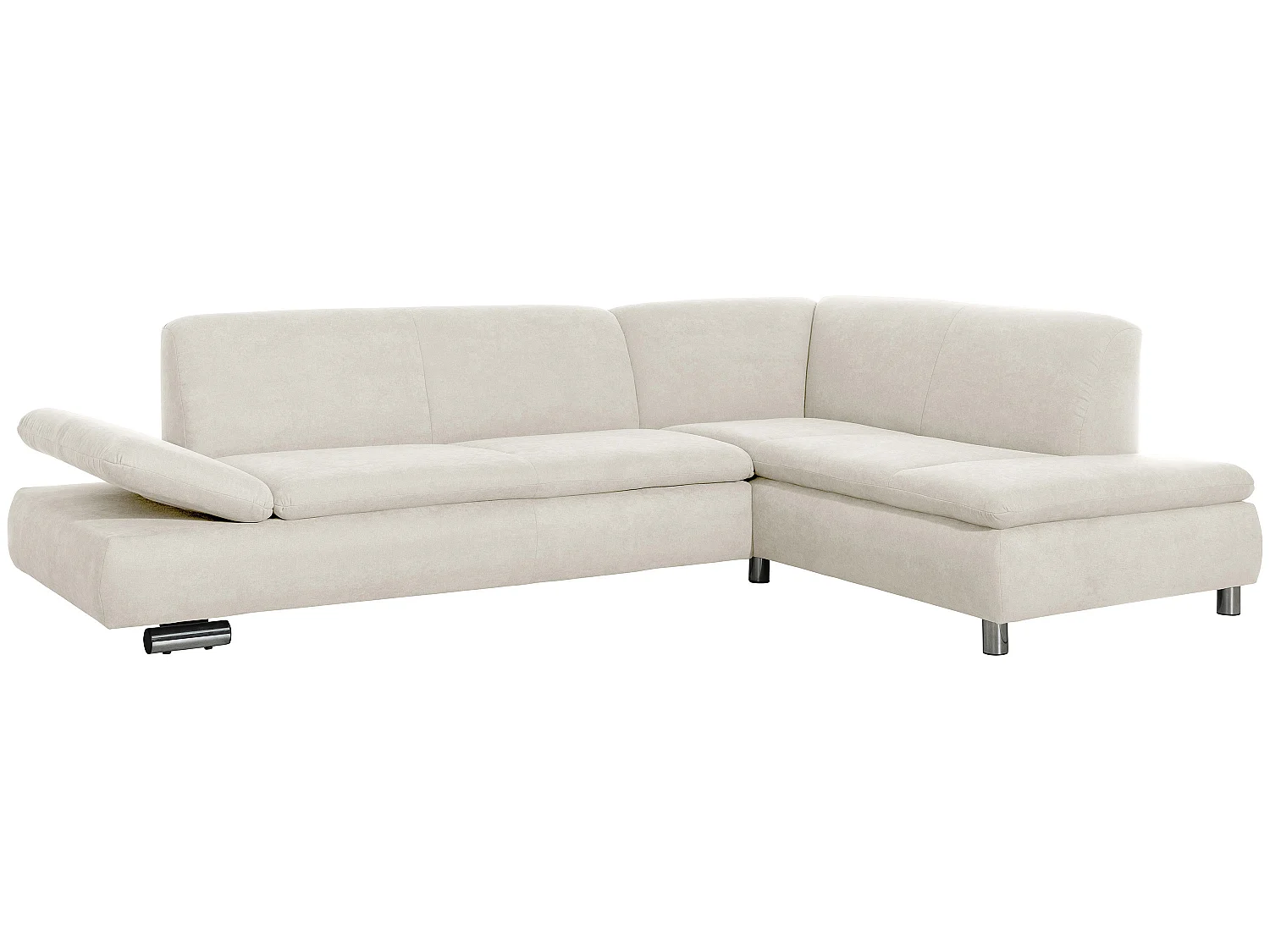 Sofa 2,5-Sitzer links mit Ecksofa rechts - Flachgewebe - beige - Terrence