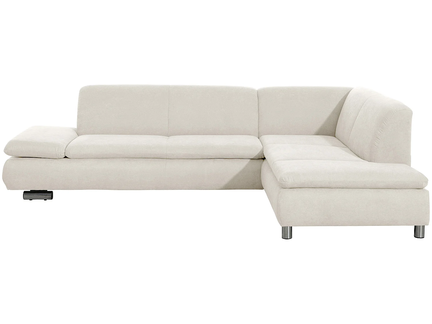 Sofa 2,5-Sitzer links mit Ecksofa rechts - Flachgewebe - beige - Terrence