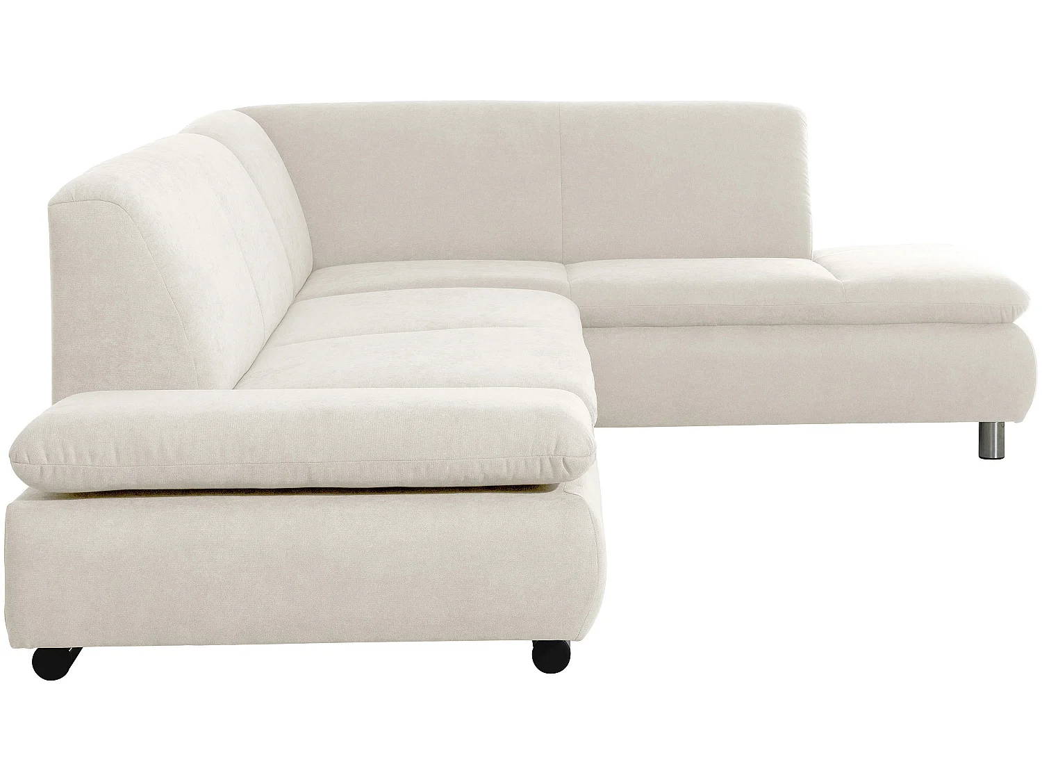 Sofa 2,5-Sitzer links mit Ecksofa rechts - Flachgewebe - beige - Terrence