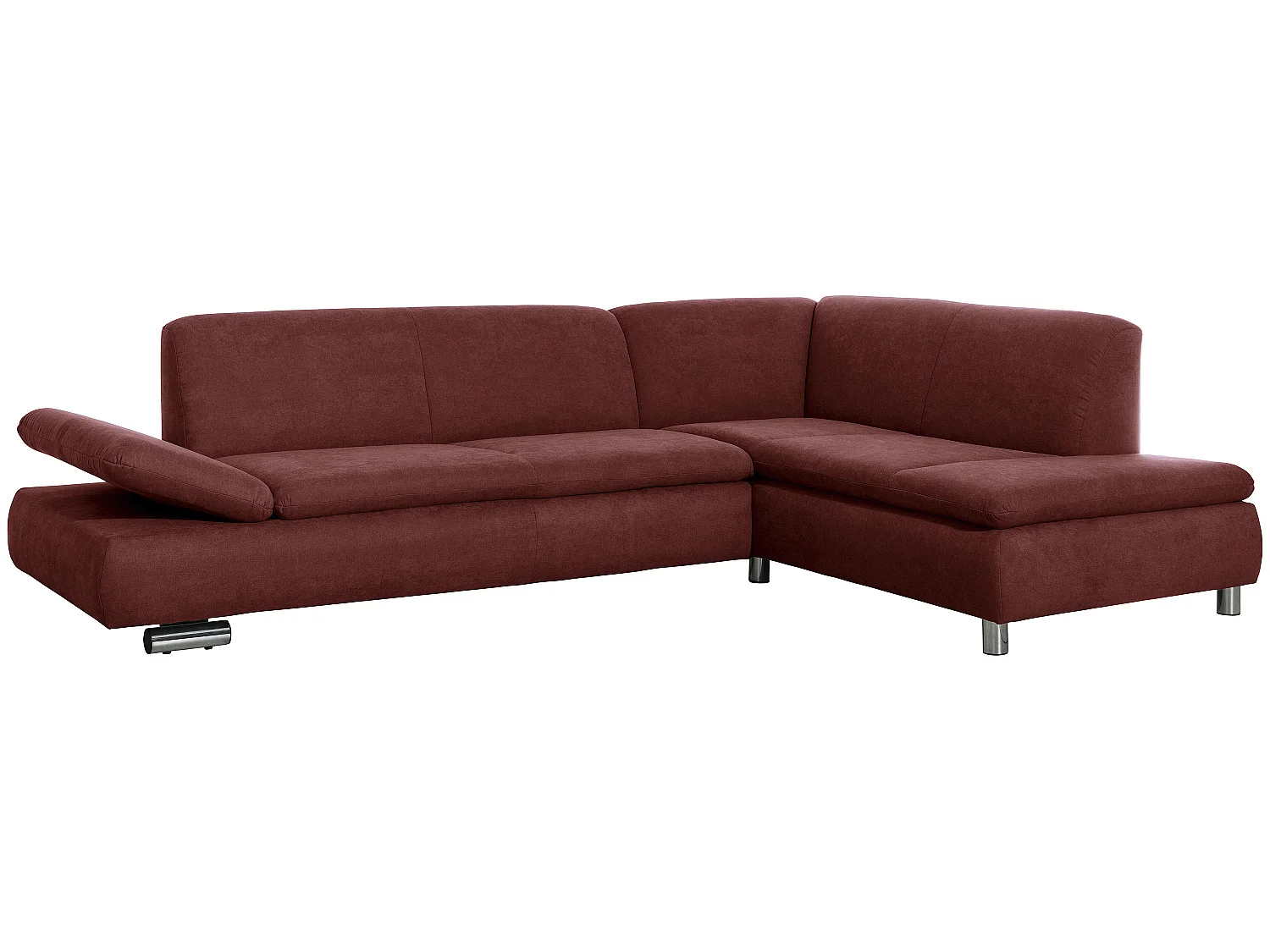 Sofa 2,5-Sitzer links mit Ecksofa rechts - Flachgewebe - rot - Terrence