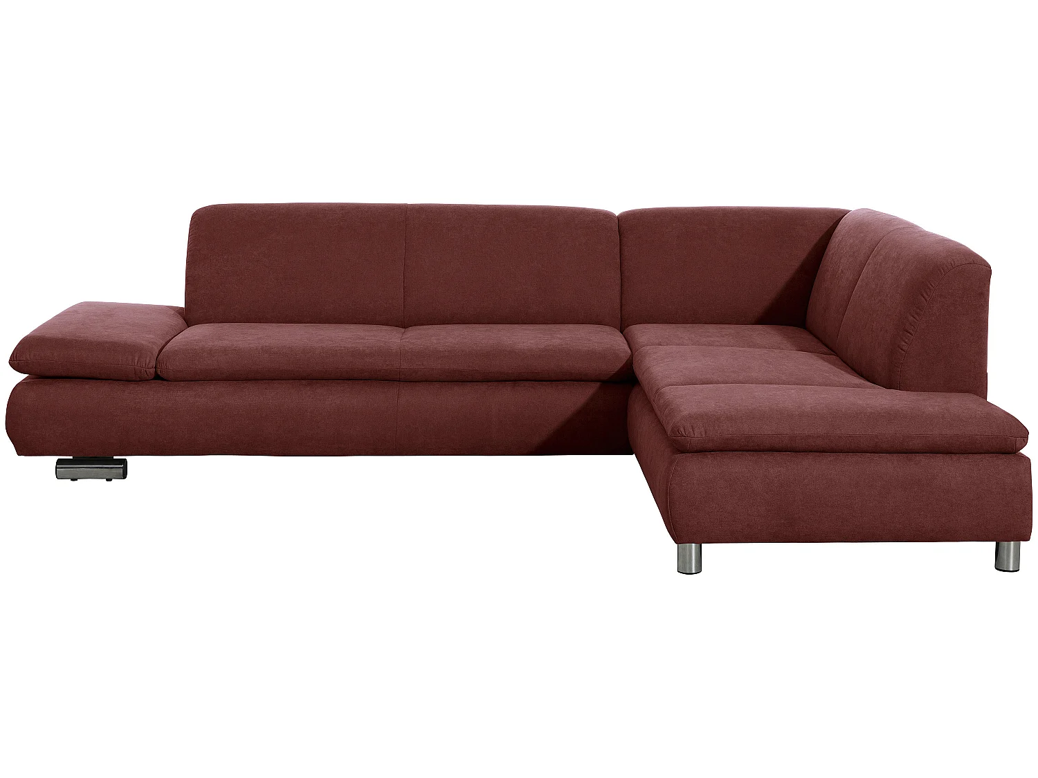 Sofa 2,5-Sitzer links mit Ecksofa rechts - Flachgewebe - rot - Terrence