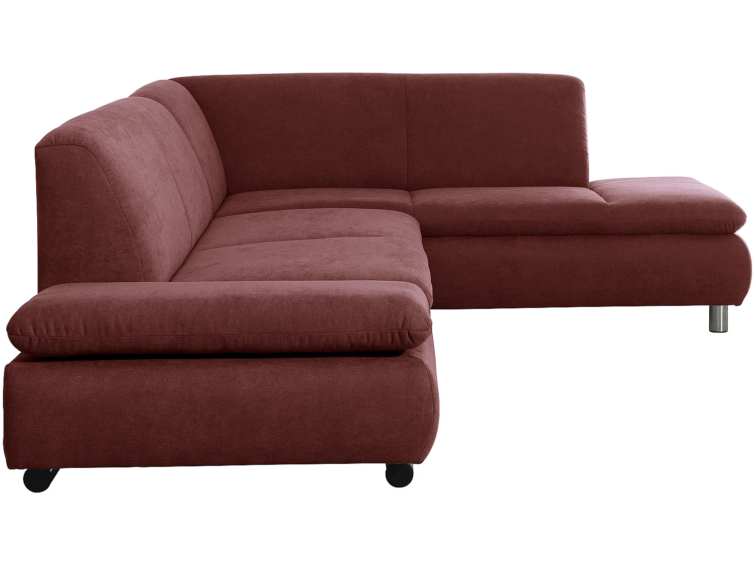 Sofa 2,5-Sitzer links mit Ecksofa rechts - Flachgewebe - rot - Terrence