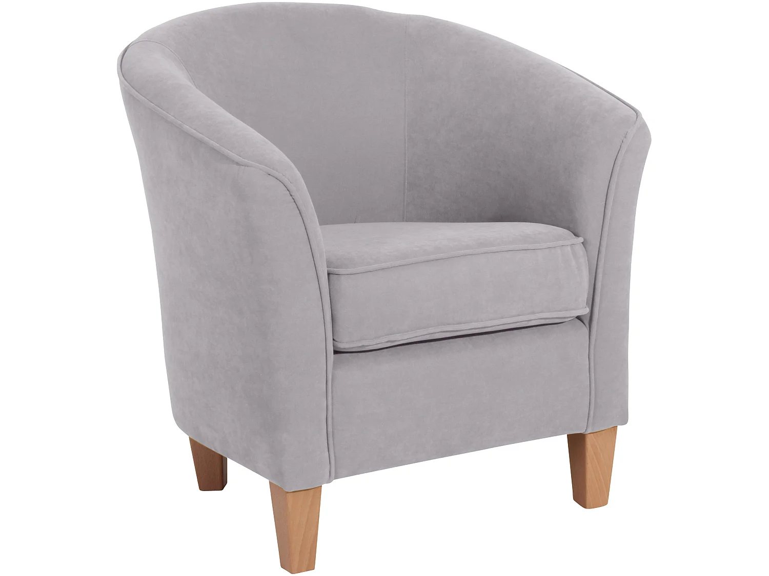Sessel - Velourstoff - silber - Livia