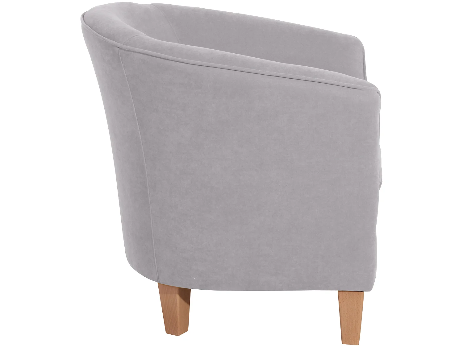 Sessel - Velourstoff - silber - Livia