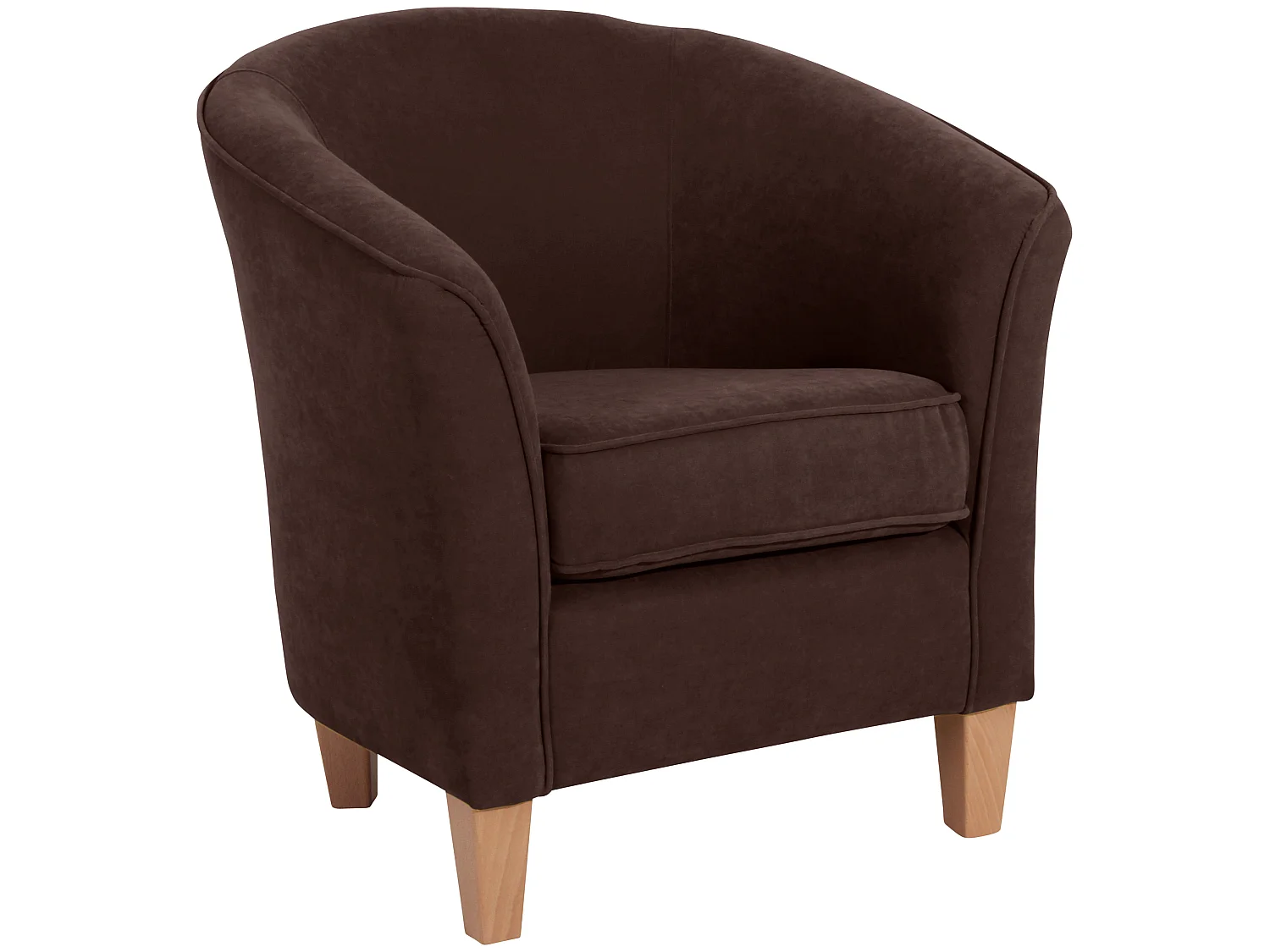 Sessel - Velourstoff - braun - Livia