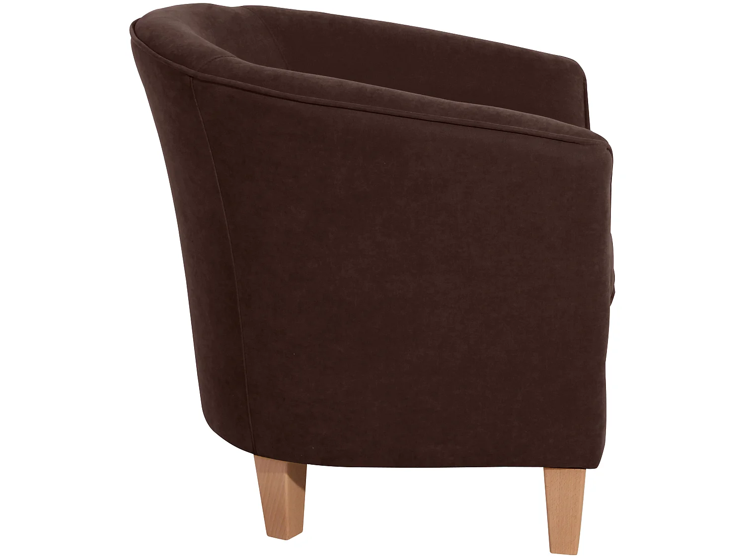 Sessel - Velourstoff - braun - Livia