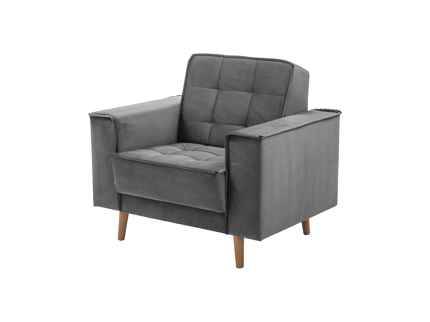 Sessel - Samtvelours - anthrazit - Jolene