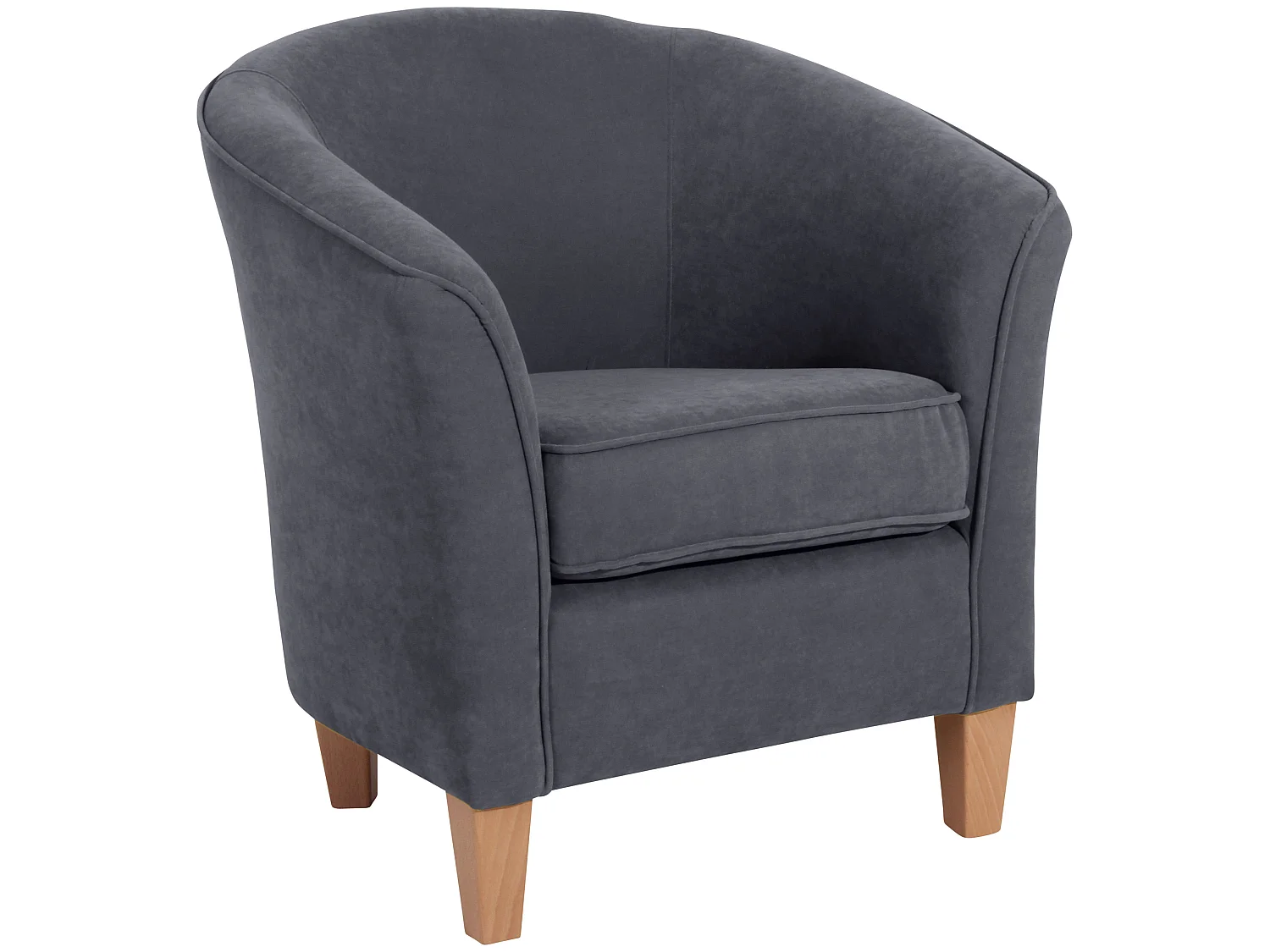 Sessel - Velourstoff - anthrazit - Livia