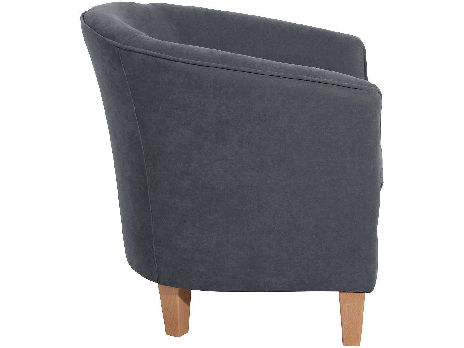 Sessel - Velourstoff - anthrazit - Livia