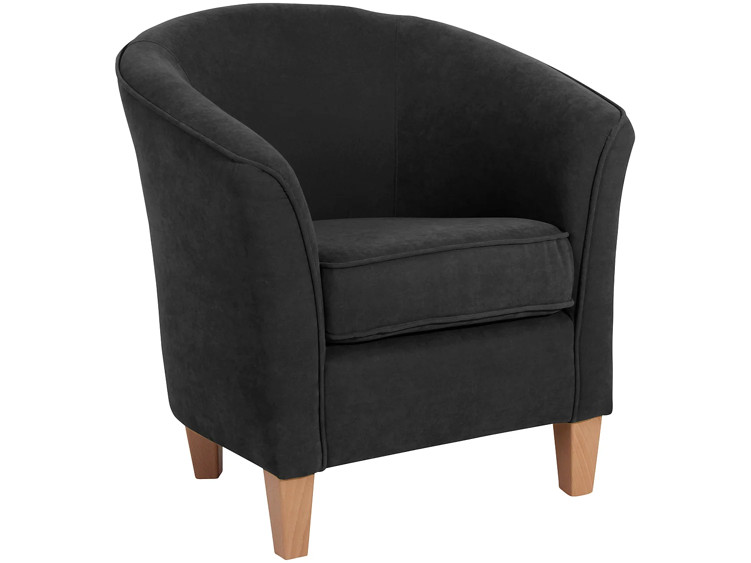 Sessel - Velourstoff - schwarz - Livia