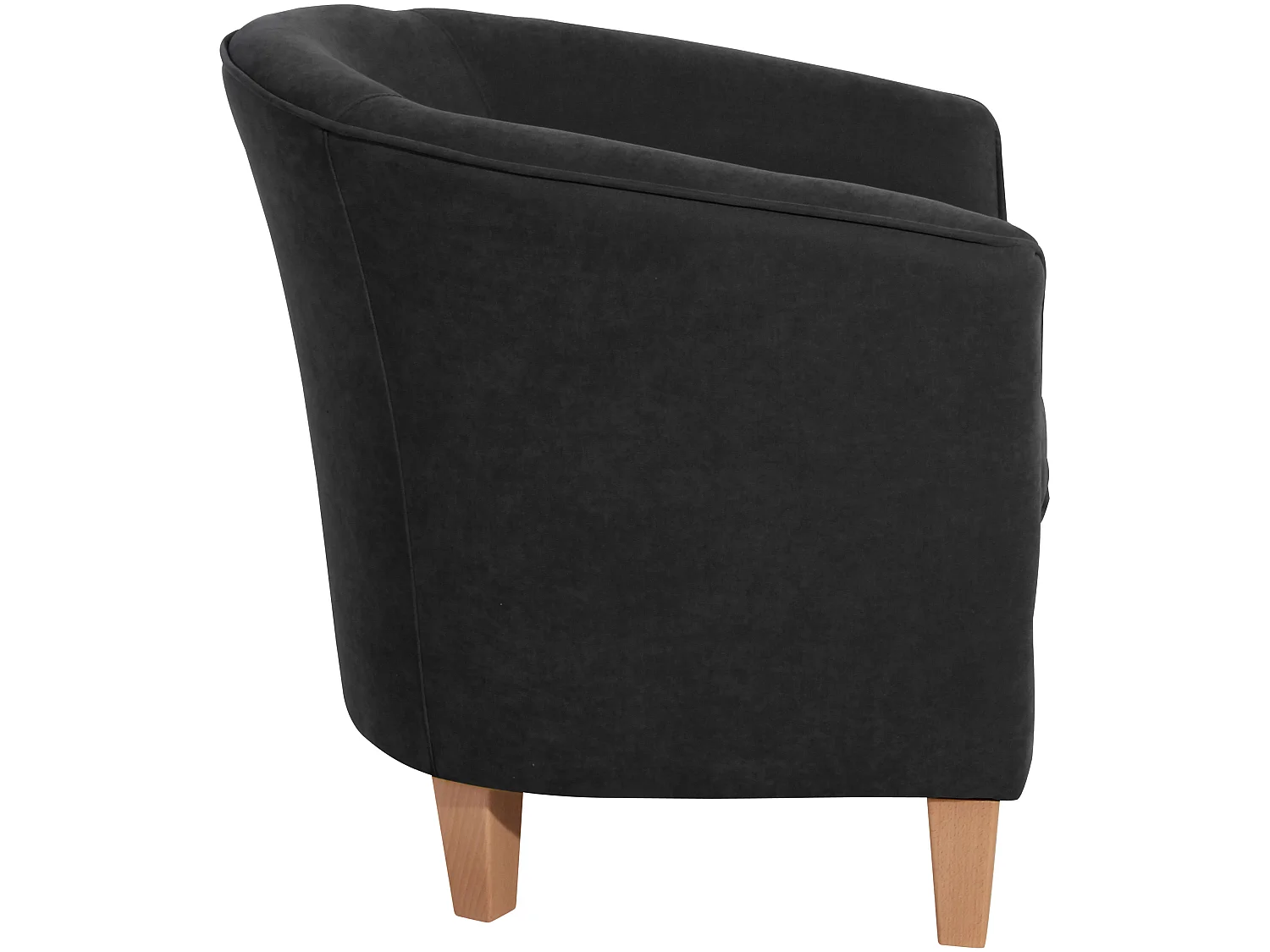 Sessel - Velourstoff - schwarz - Livia