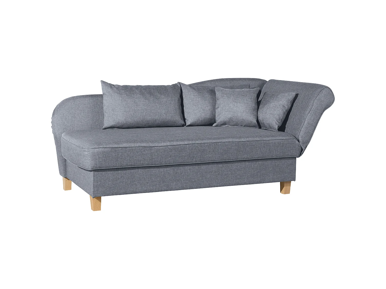 Recamiere mit Armteil rechts klappbar - Flachgewebe - denim - Selma