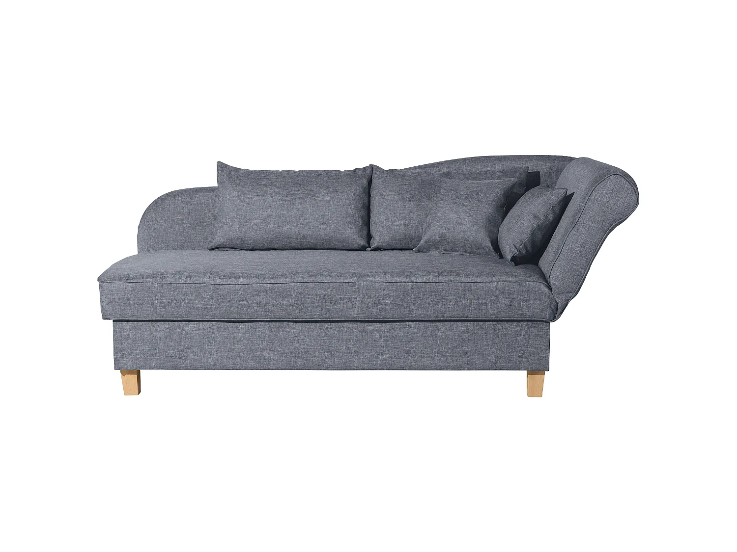 Recamiere mit Armteil rechts klappbar - Flachgewebe - denim - Selma