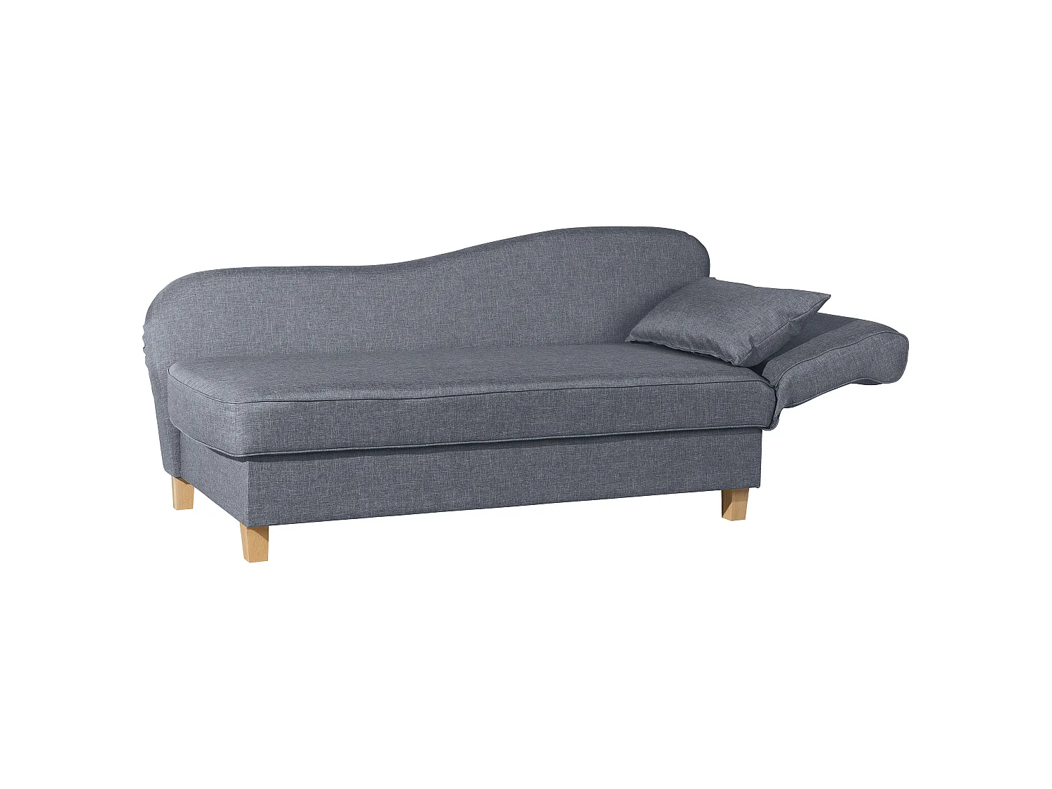 Recamiere mit Armteil rechts klappbar - Flachgewebe - denim - Selma