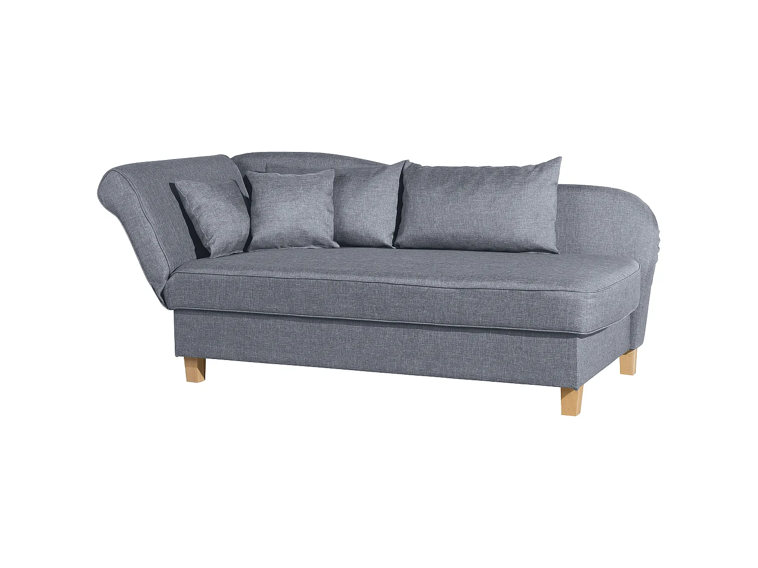Recamiere mit Armteil links klappbar - Flachgewebe - denim - Selma