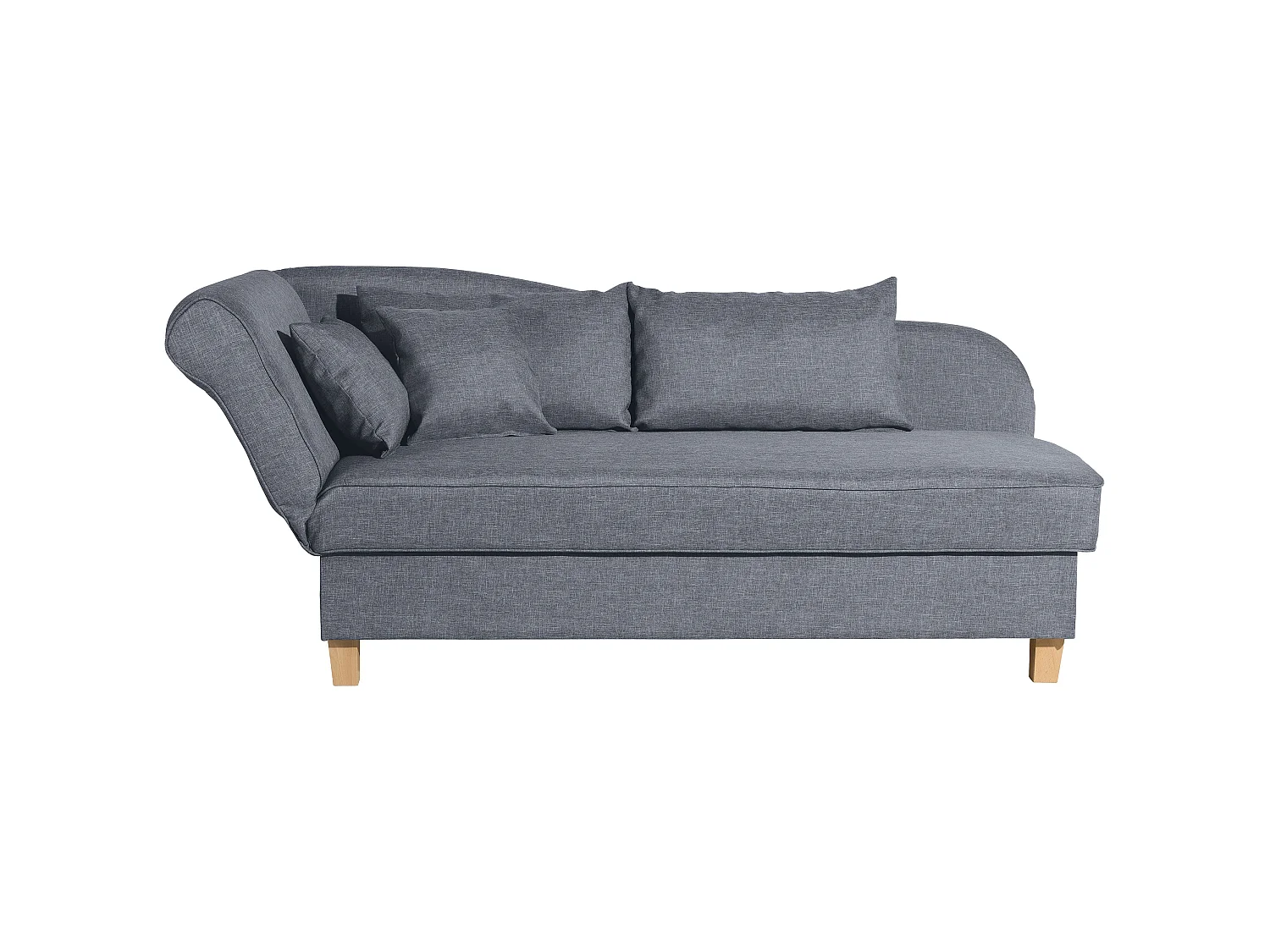 Recamiere mit Armteil links klappbar - Flachgewebe - denim - Selma