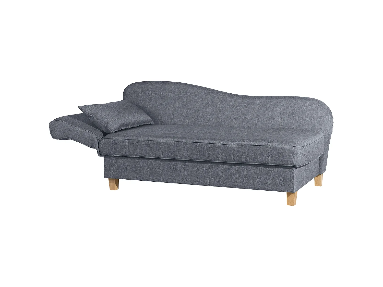 Recamiere mit Armteil links klappbar - Flachgewebe - denim - Selma