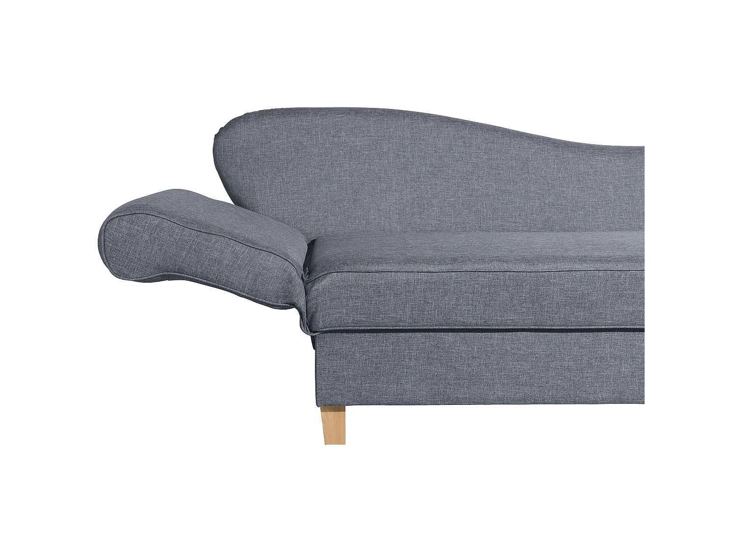 Recamiere mit Armteil links klappbar - Flachgewebe - denim - Selma