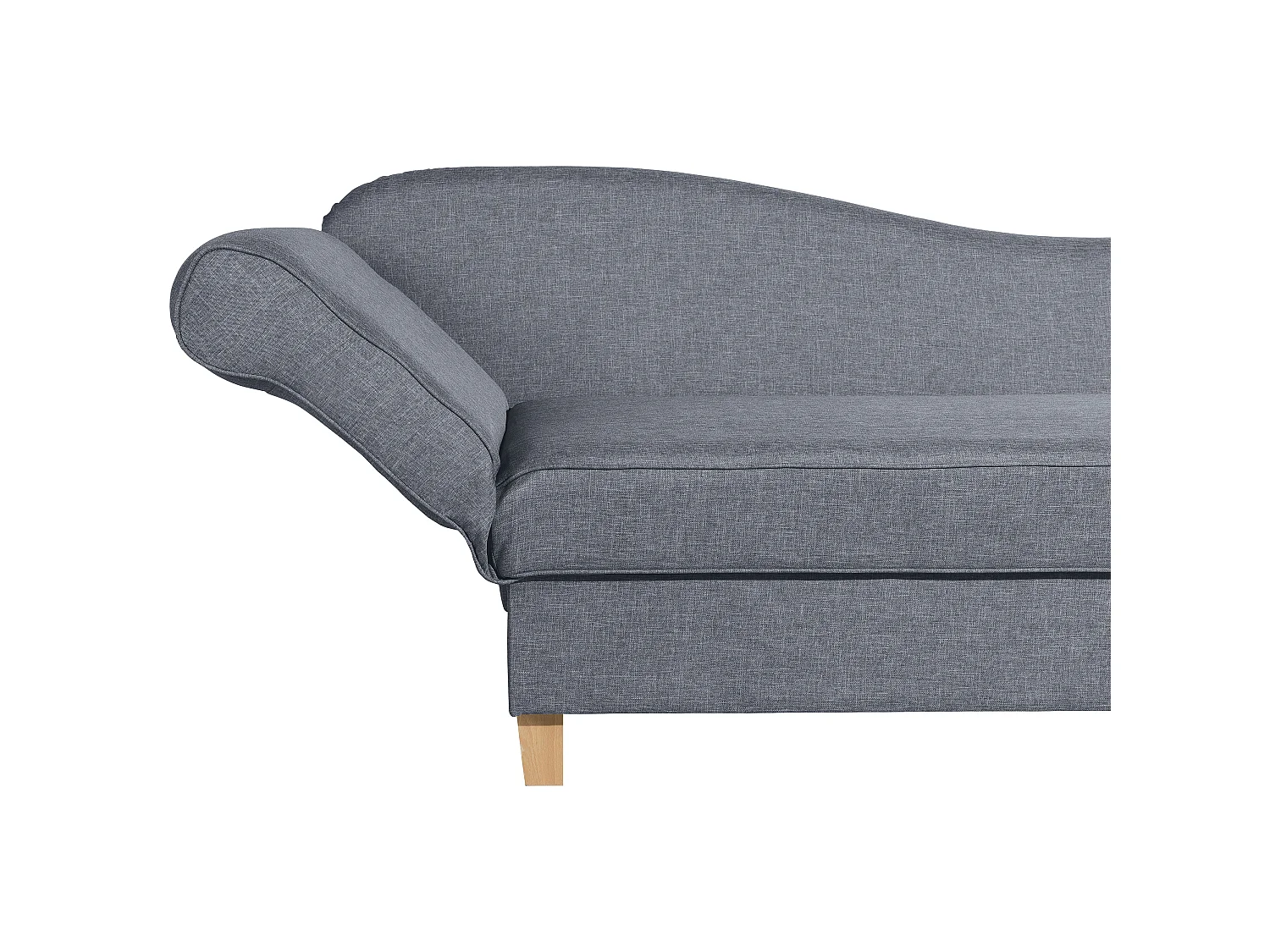 Recamiere mit Armteil links klappbar - Flachgewebe - denim - Selma