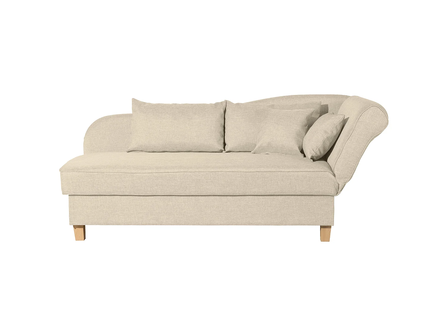 Recamiere mit Armteil rechts klappbar - Flachgewebe - beige - Selma
