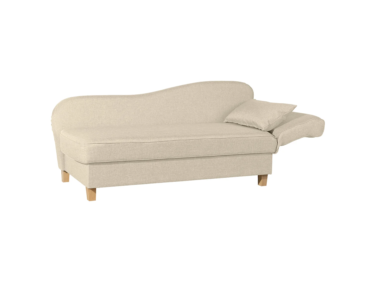 Recamiere mit Armteil rechts klappbar - Flachgewebe - beige - Selma
