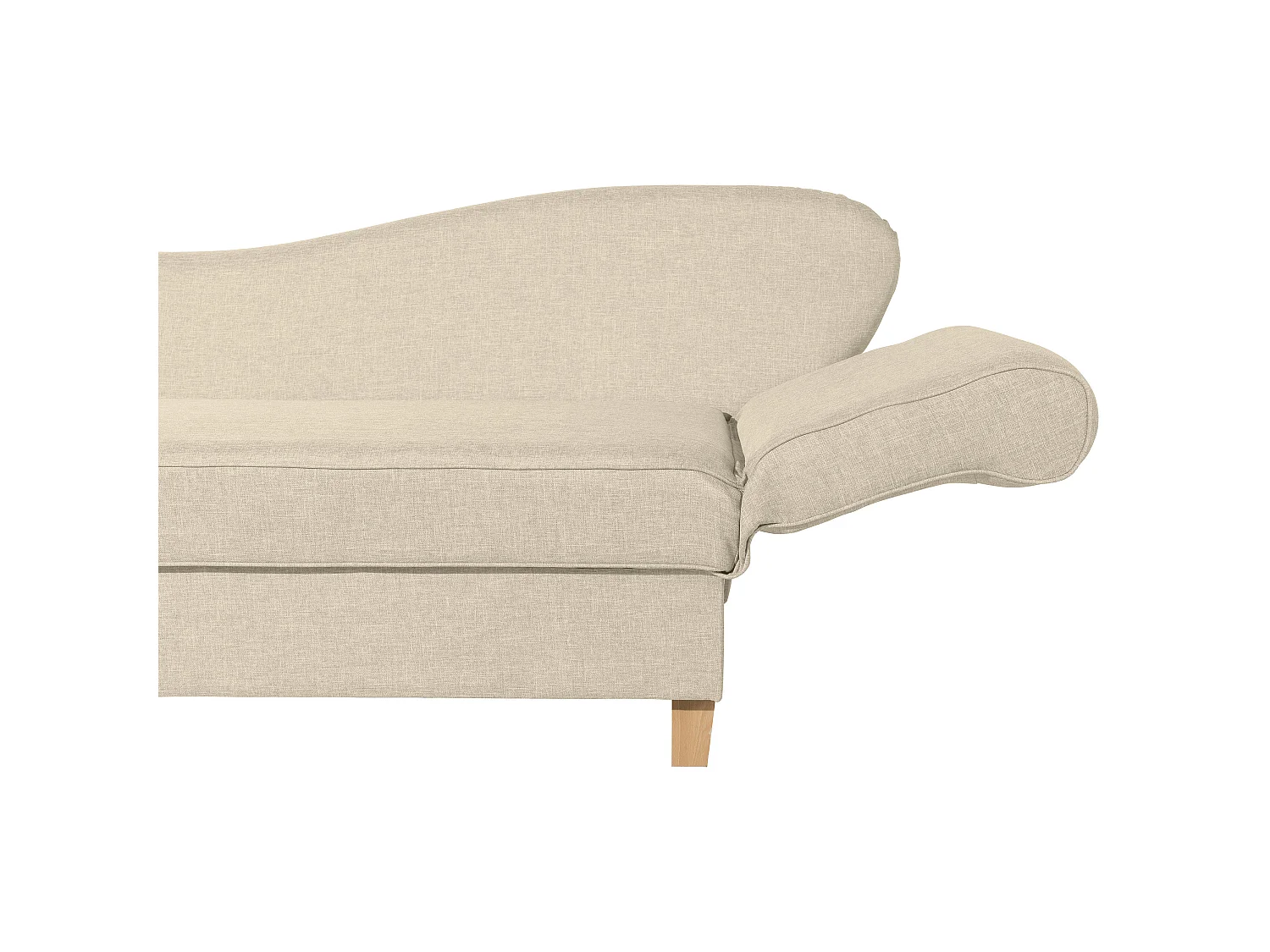 Recamiere mit Armteil rechts klappbar - Flachgewebe - beige - Selma