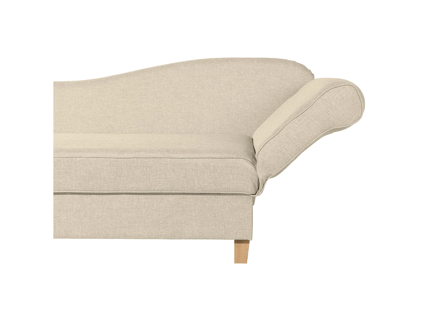 Recamiere mit Armteil rechts klappbar - Flachgewebe - beige - Selma