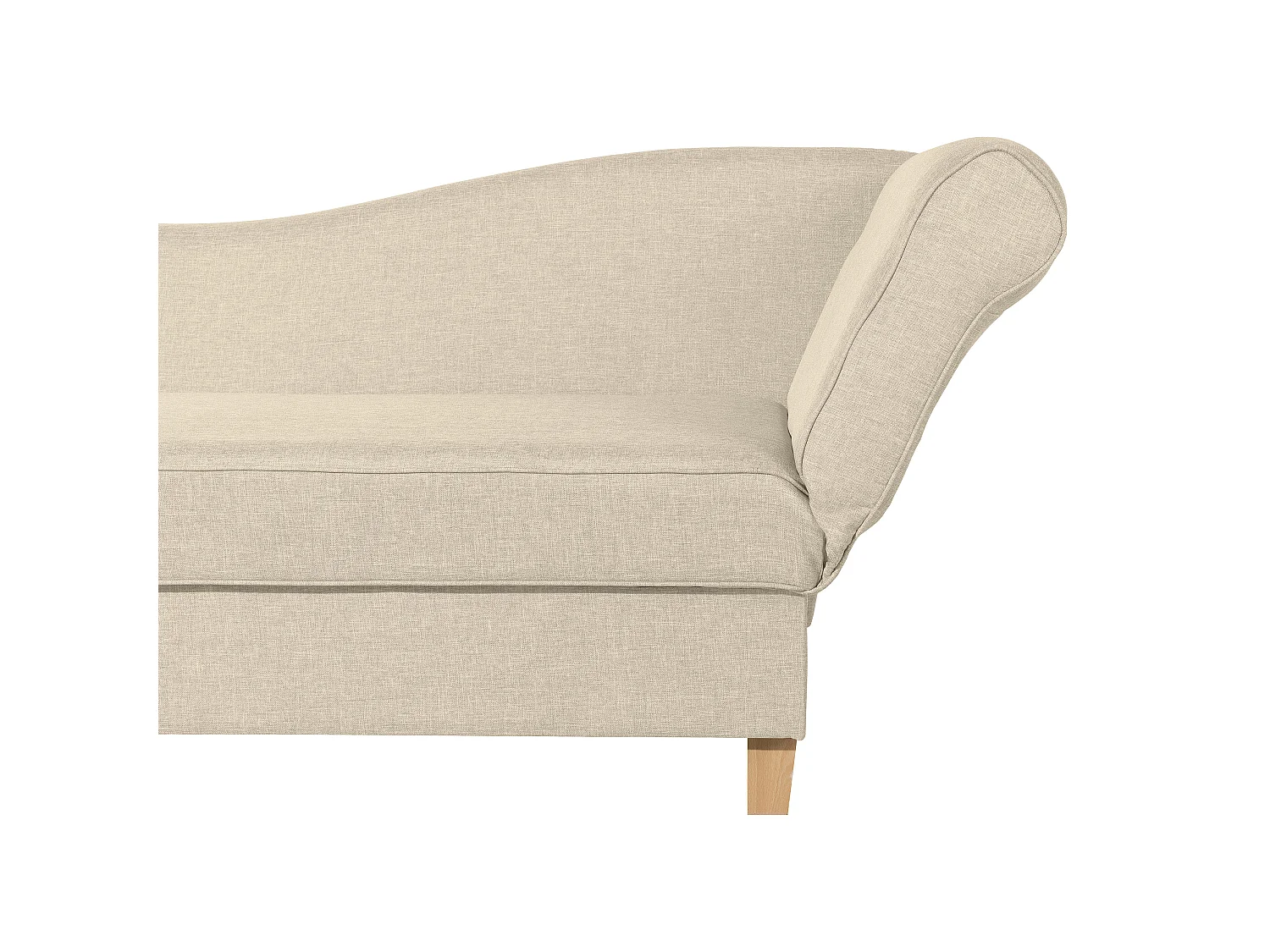 Recamiere mit Armteil rechts klappbar - Flachgewebe - beige - Selma