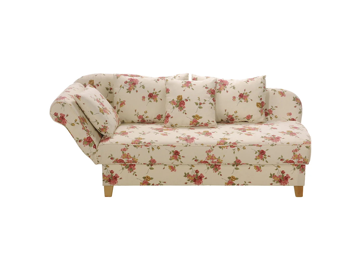 Recamiere mit Armteil links klappbar - Flachgewebe - beige - Selma