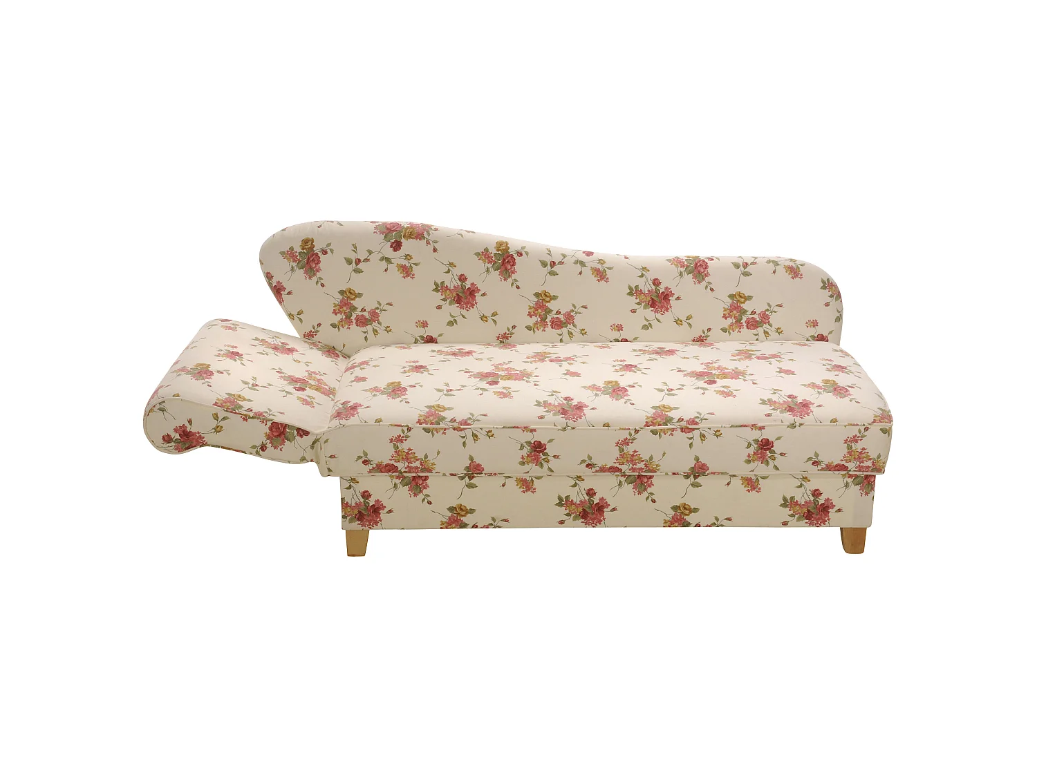 Recamiere mit Armteil links klappbar - Flachgewebe - beige - Selma