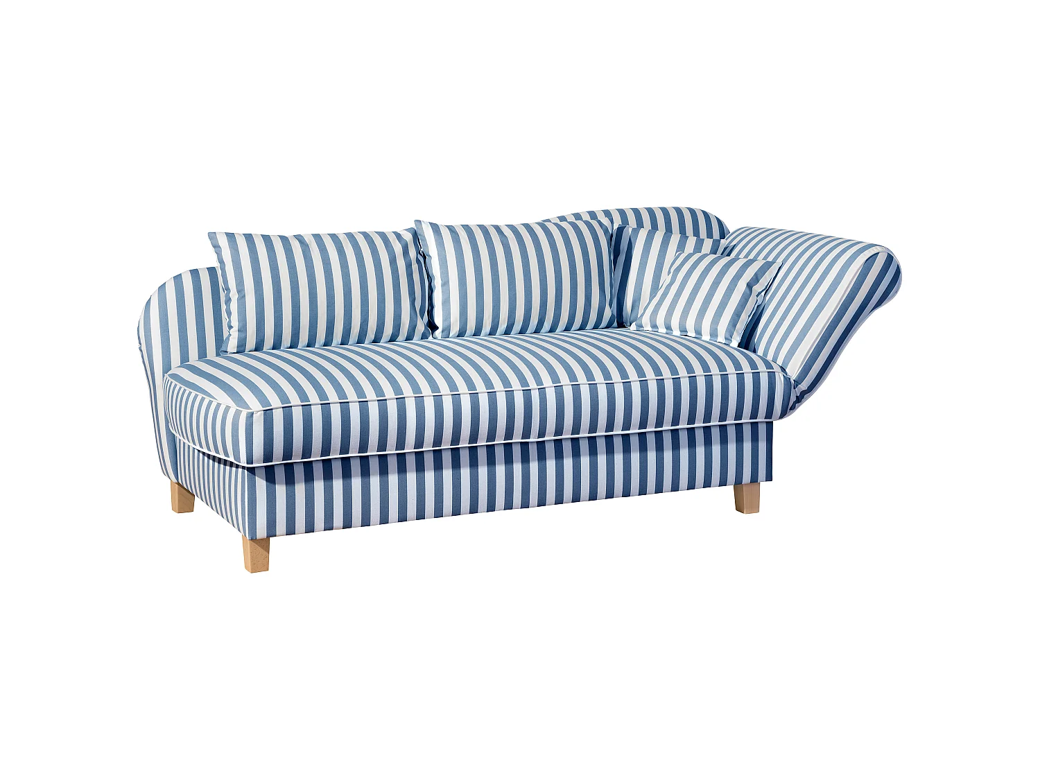 Recamiere mit Armteil rechts klappbar - Flachgewebe - blau - Selma