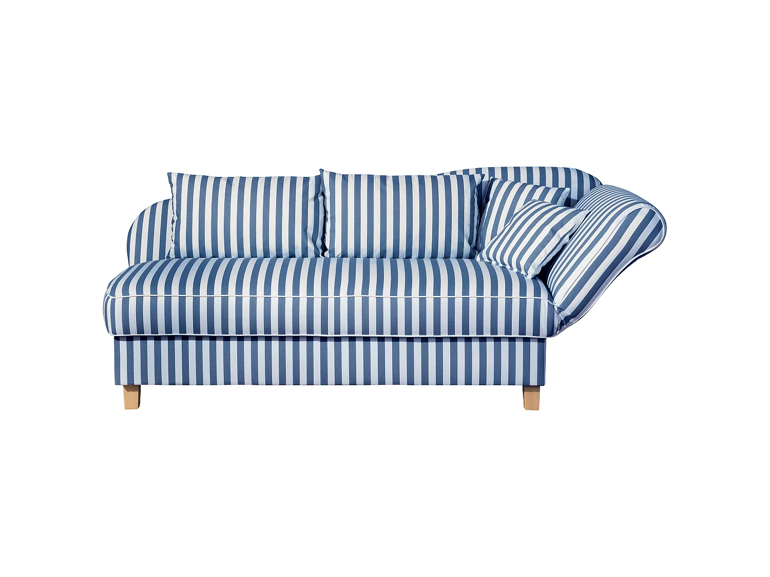Recamiere mit Armteil rechts klappbar - Flachgewebe - blau - Selma