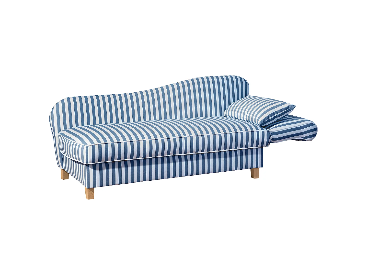 Recamiere mit Armteil rechts klappbar - Flachgewebe - blau - Selma