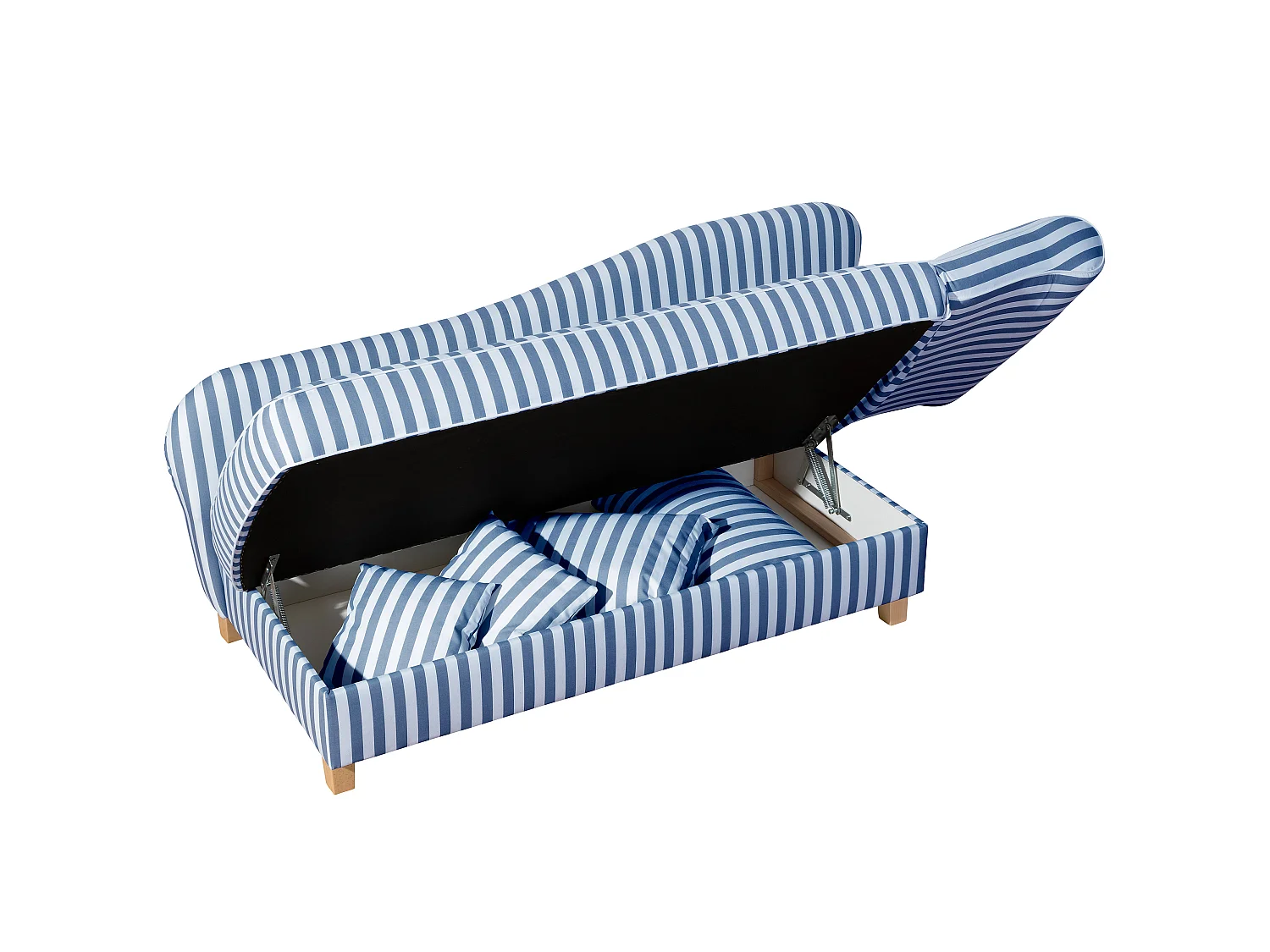Recamiere mit Armteil rechts klappbar - Flachgewebe - blau - Selma