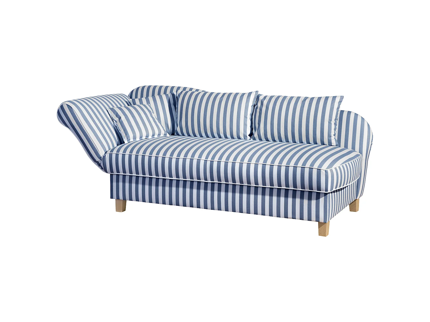 Recamiere mit Armteil links klappbar - Flachgewebe - blau - Selma