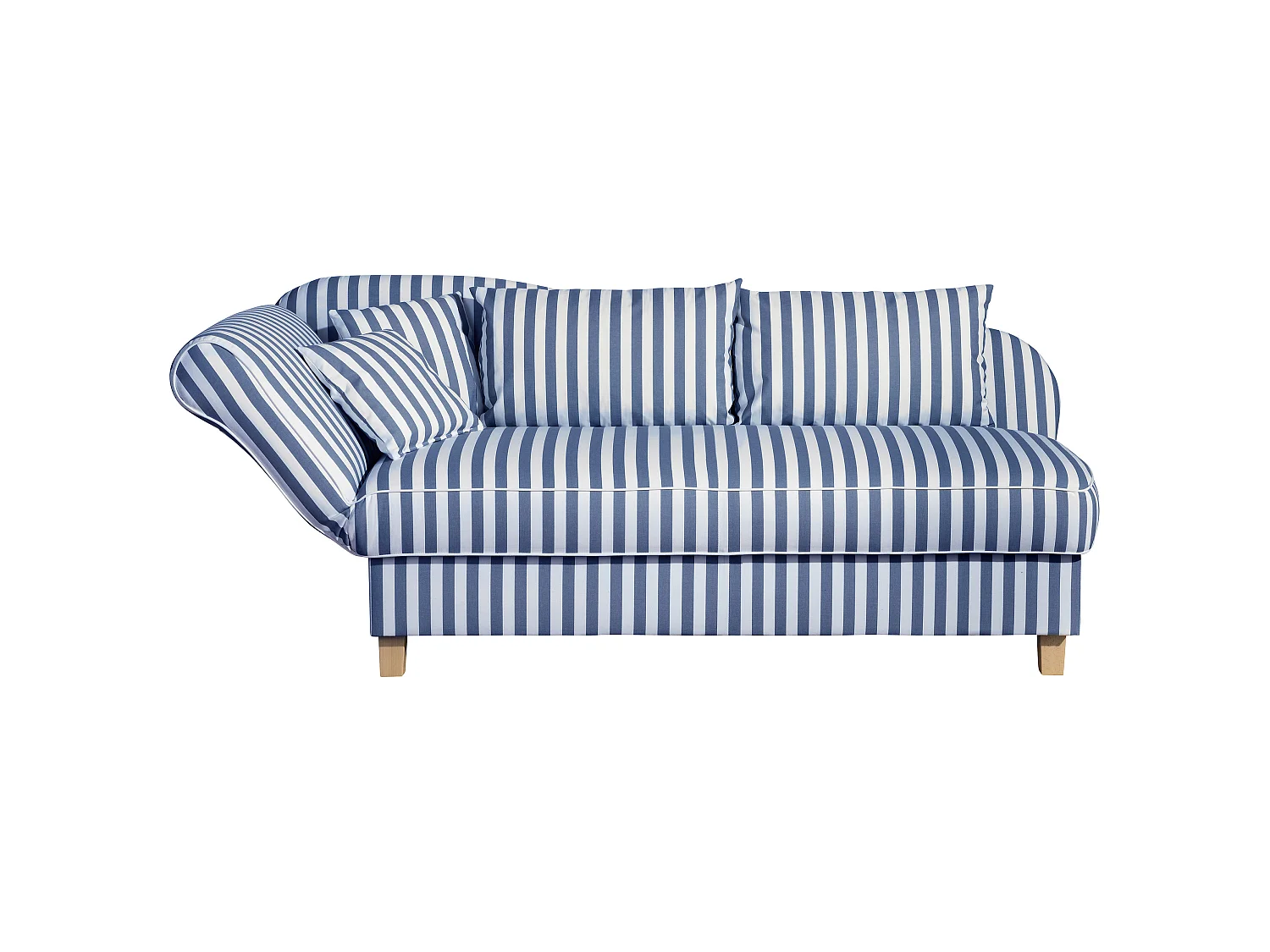 Recamiere mit Armteil links klappbar - Flachgewebe - blau - Selma