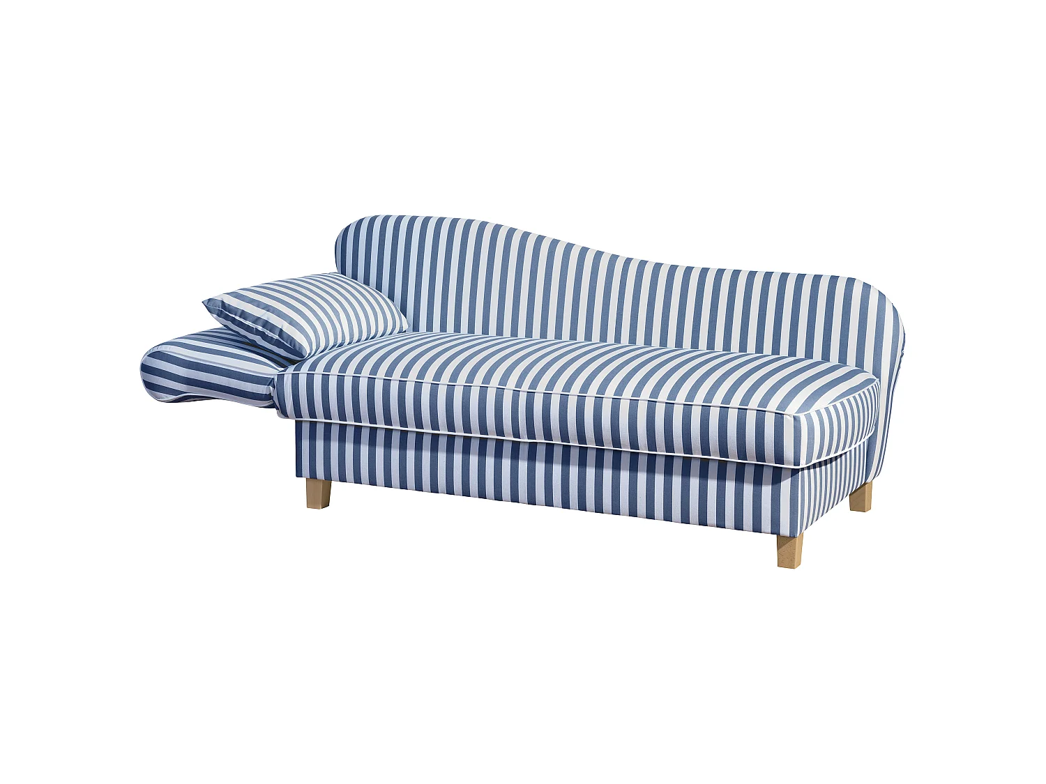 Recamiere mit Armteil links klappbar - Flachgewebe - blau - Selma