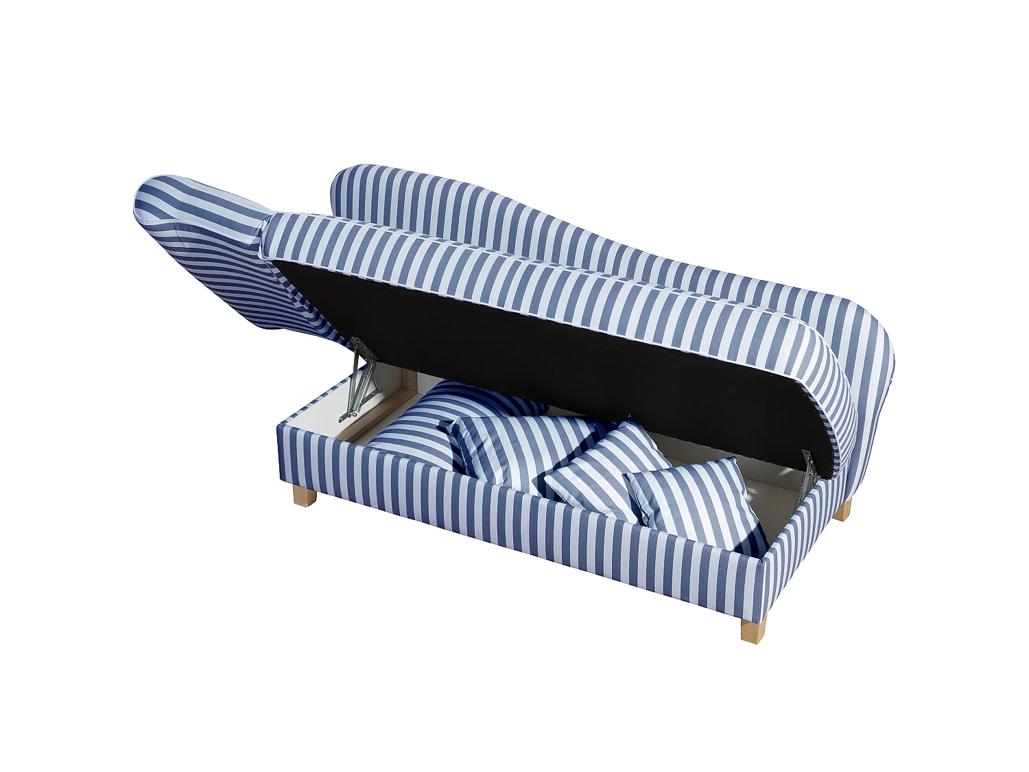 Recamiere mit Armteil links klappbar - Flachgewebe - blau - Selma