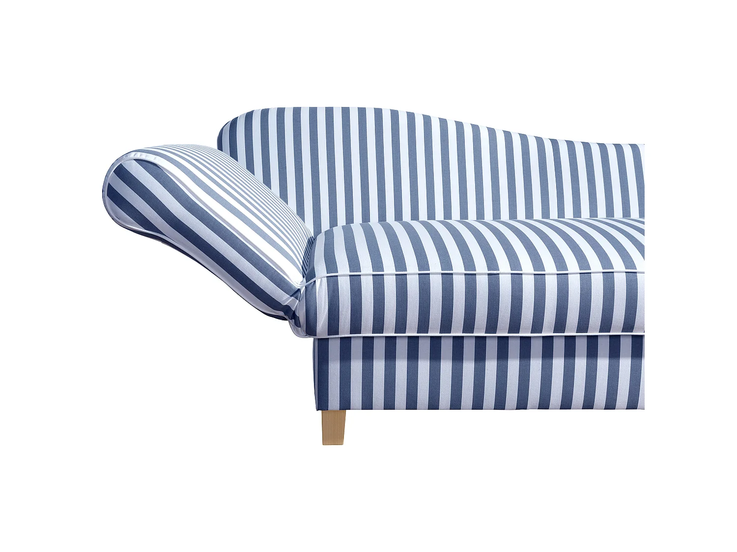 Recamiere mit Armteil links klappbar - Flachgewebe - blau - Selma