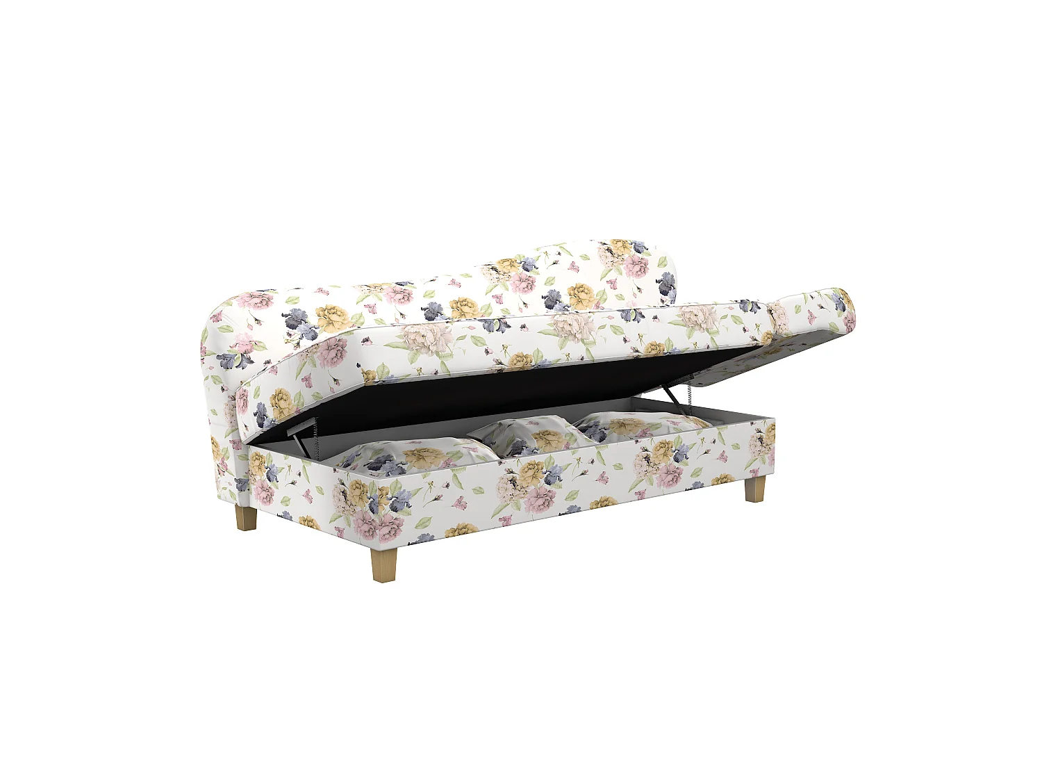 Recamiere mit Armteil rechts klappbar - Flachgewebe - beige - Selma