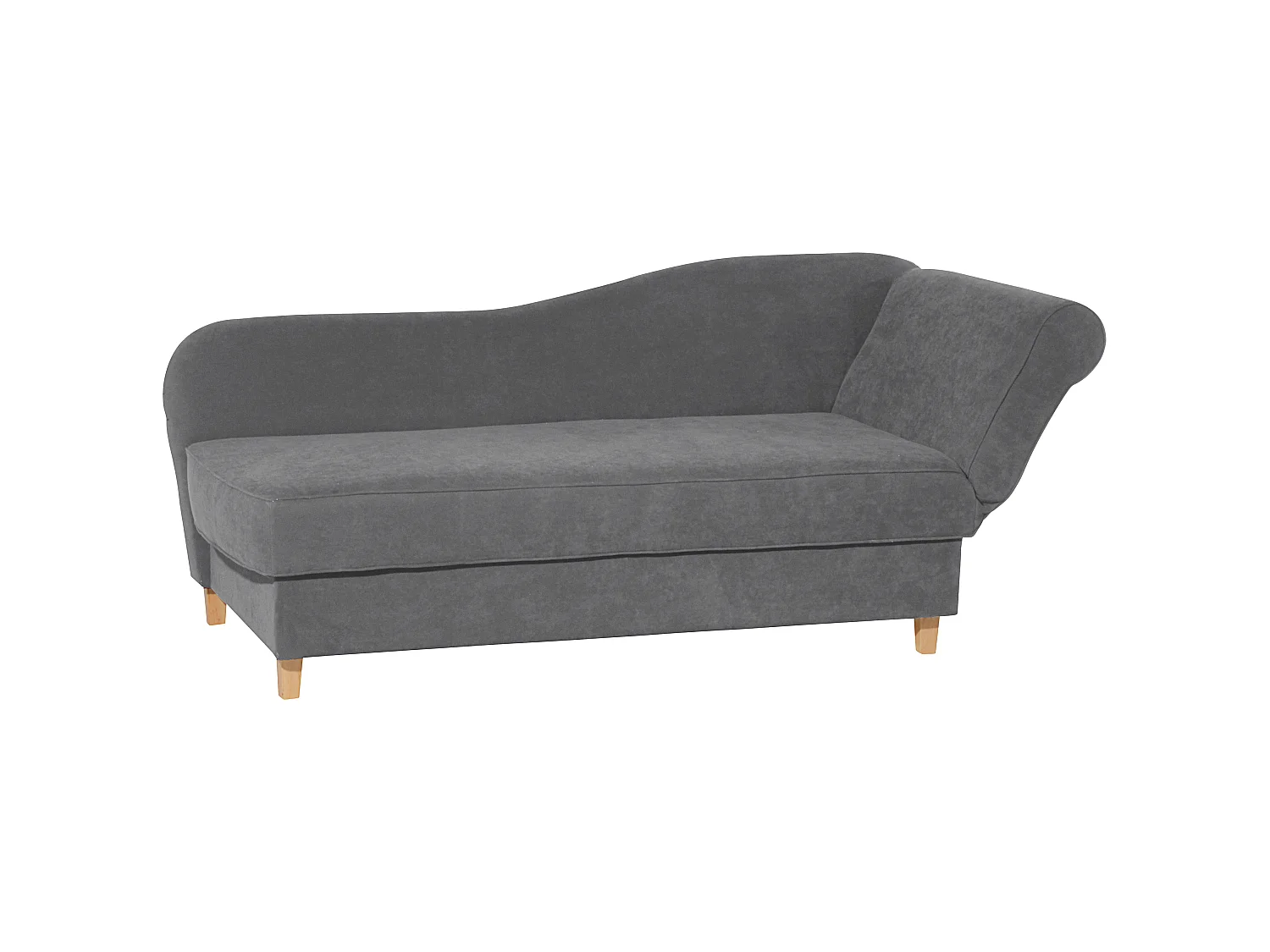 Recamiere mit Armteil rechts klappbar - Velourstoff - anthrazit - Selma