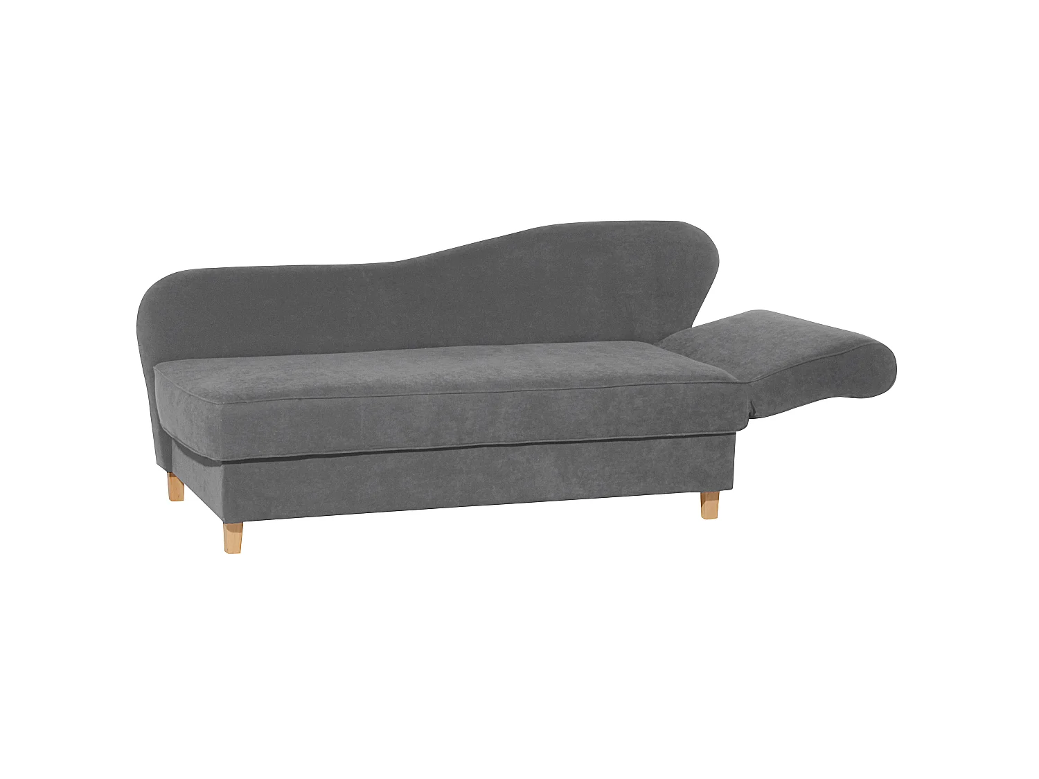 Recamiere mit Armteil rechts klappbar - Velourstoff - anthrazit - Selma