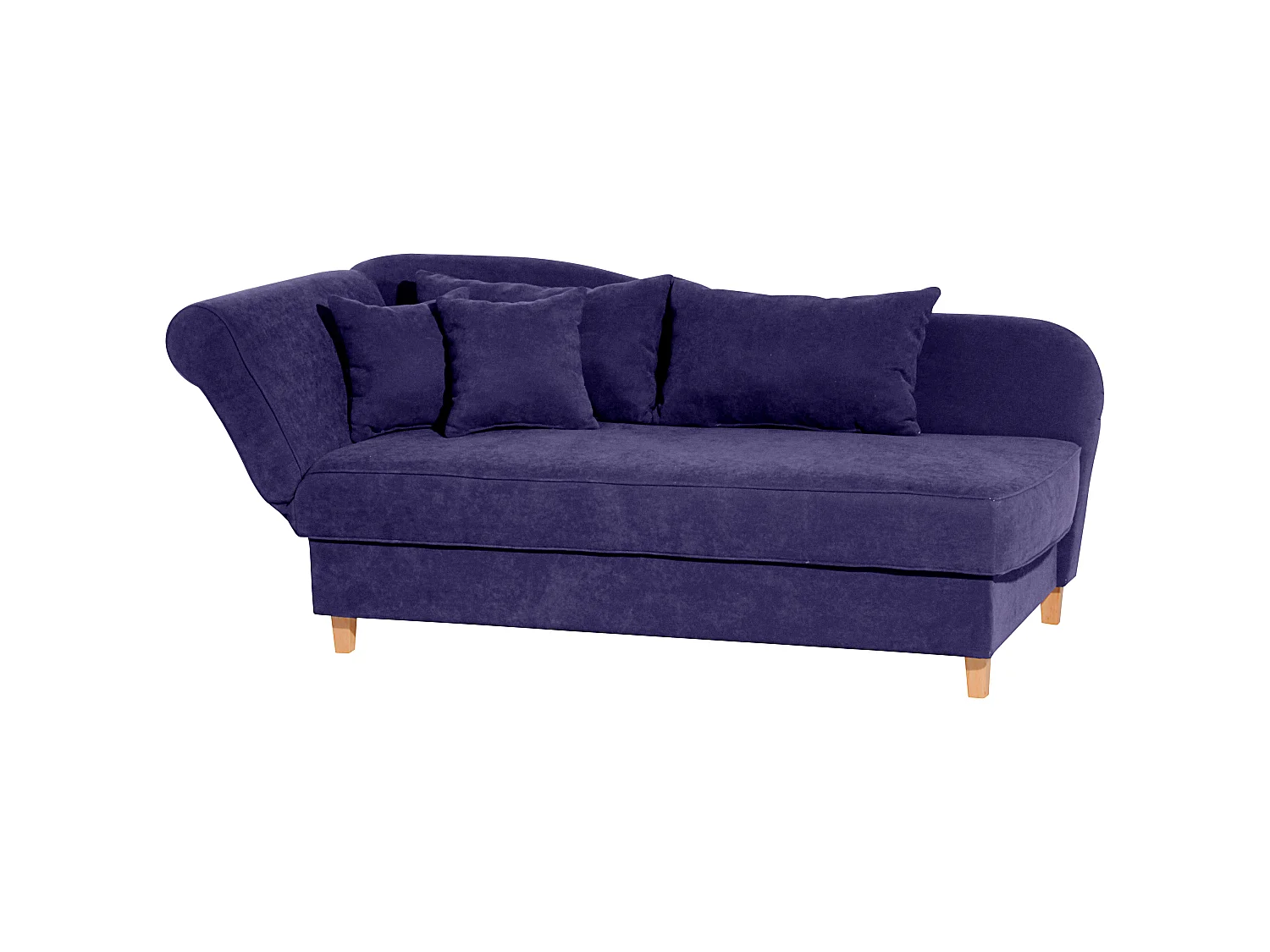 Recamiere mit Armteil links klappbar - Velourstoff - violett - Selma